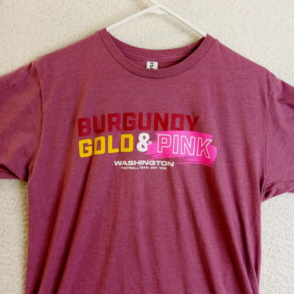 Washinton Football T-Shirt Womens Medium Short Sleeve Burgundy Lightweight Pink
